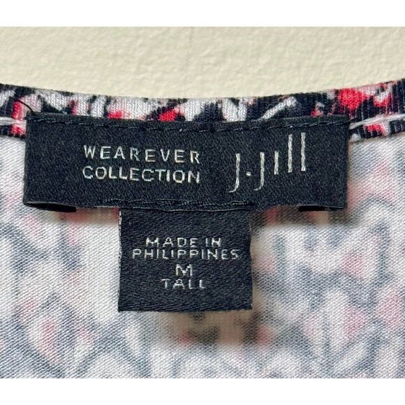 J. JILL Wearever Collection Black/Red/White Maxi Dress, Sz M Tall - Picture 6 of 8